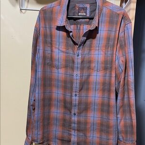 Prana Men's Vibrant Plaid Button-Down Shirt